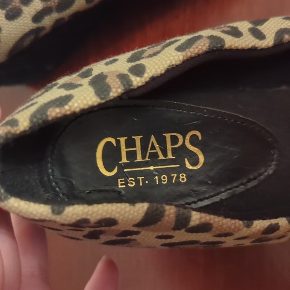 Chaps leopard print peep toe wedge sandals shoes size 7 - Picture 5 of 6